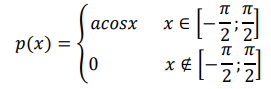 Плотность распределения случайной величины: 𝑝(𝑥) = { 𝑎𝑐𝑜𝑠𝑥 𝑥 ∈ [− 𝜋 2 ; 𝜋 2 ] 0 𝑥 ∉ [− 𝜋 2 ; 𝜋 2 ] Найти параметр 𝑎, функцию распределения и вероятность