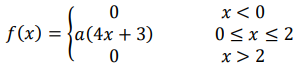 Случайная величина задана законом распределения: 𝑓(𝑥) = { 0 𝑥 < 0 𝑎(4𝑥 + 3) 0 ≤ 𝑥 ≤ 2 0 𝑥 > 2 Требуется: 1) найти параметр 𝑎; 2) вычислить вероятность того, что величина