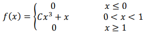 Случайная величина 𝑋 распределена с плотностью 𝑓(𝑥) = { 0 𝑥 ≤ 0 𝐶𝑥 3 + 𝑥 0 < 𝑥 < 1 0 𝑥 ≥ 1 Вычислить 𝐶, 𝑀(𝑋), 𝐷(𝑋), 𝜎(𝑋), 𝐹(𝑥). Найти вероятность 𝑃 (0,8 < 𝑋 < 3 2 ). Построить граф