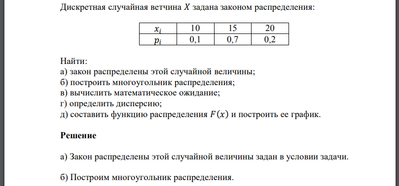 Дискретная случайная ветчина 𝑋 задана законом распределения: Найти: а) закон распределены этой случайной