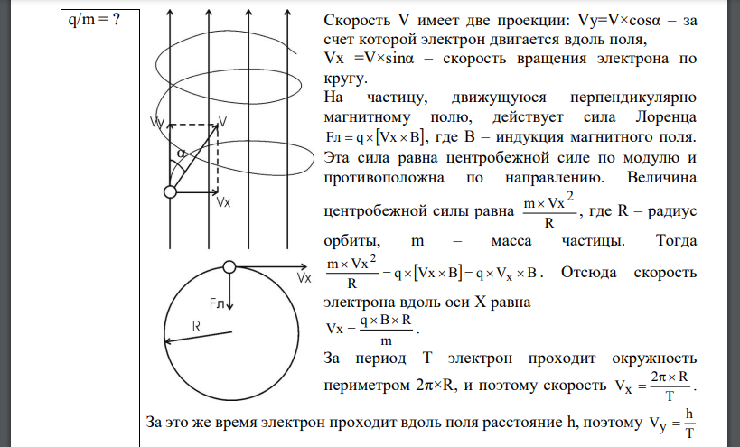 Электрон проходит ускоряющую разность потенциалов u. Движение электрона по винтовой линии в магнитном поле. Направление движения электрона в магнитном поле. Движение электрона в магнитном поле по окружности. Сила Лоренца винтовая линия.