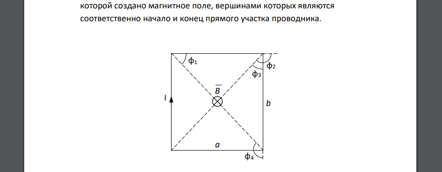 По тонкому проводу, изогнутому в виде прямоугольника, проходит ток I = 30 А. Стороны прямоугольника