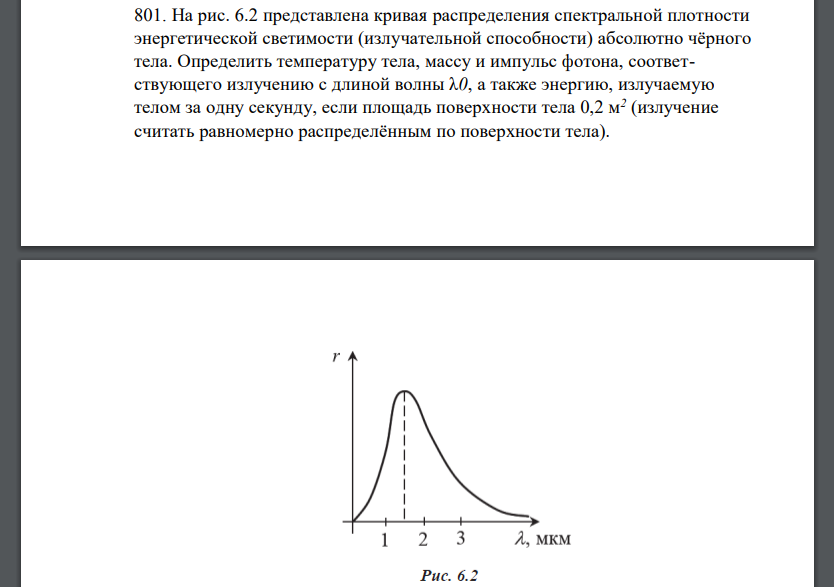 На рис. 6.2 представлена кривая распределения спектральной плотности энергетической светимости (излучательной