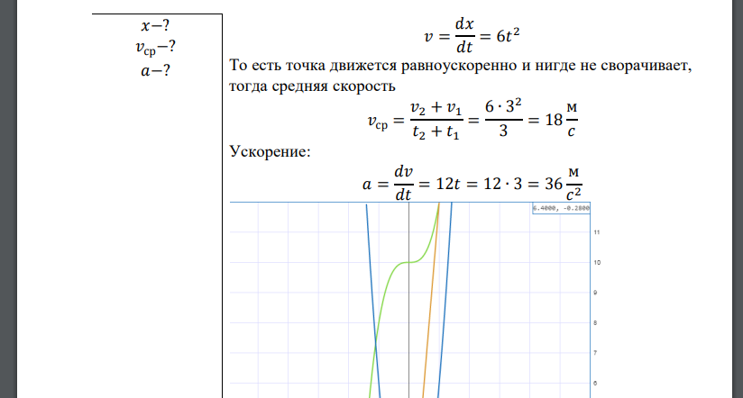 Материальная точка движется по прямой согласно уравнению 10 2 . 3 x   t Найти среднюю скорость движения