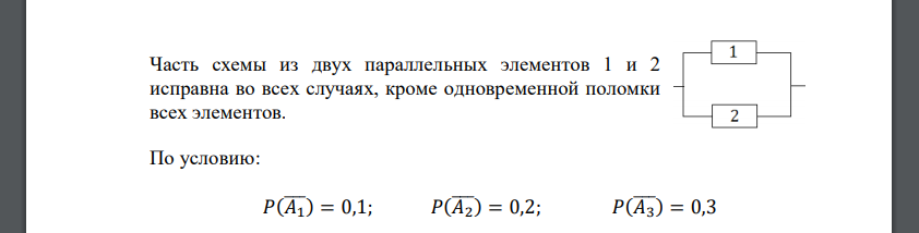 Вероятности отказа элементов 1, 2, 3, 4, 5 соответственно равны q1=0,1; q2=0,2; q3=0,3; q4=0,4; q5=0,5 q6=0,6 . Найти вероятность того