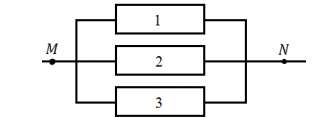 Электрическая цепь между точками 𝑀 и 𝑁 составлена из элементов 1, 2, 3 по схеме Выход из строя за время 𝑇 различных элементов цепи