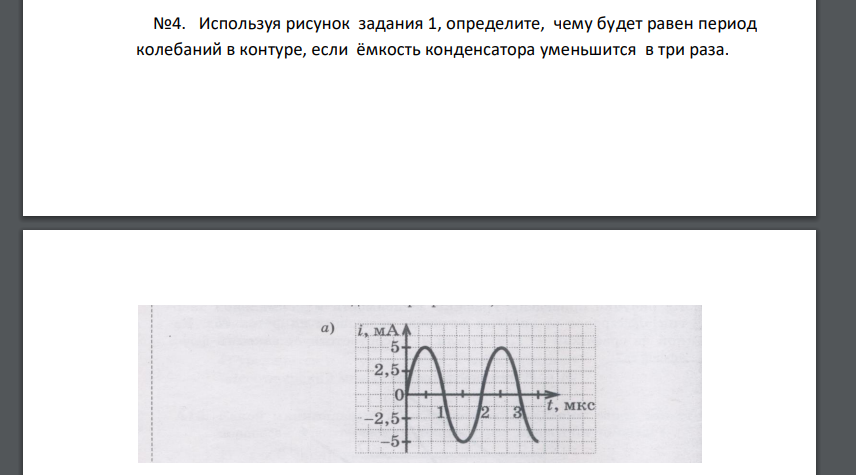 В каком из представленных на рисунке случаев период колебаний наименьший вариант 4