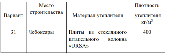 Для города своего варианта определить толщину утеплителя над подвального перекрытия и не заглубленной части наружной стены.