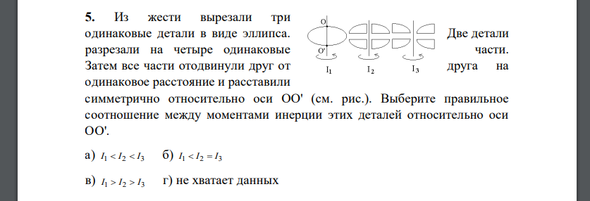 Разрезали ответы. Из жести вырезали три одинаковые детали. Из жести вырезали три одинаковые детали в виде эллипса. Две детали разрезали на 4 одинаковые части сравните моменты инерции.