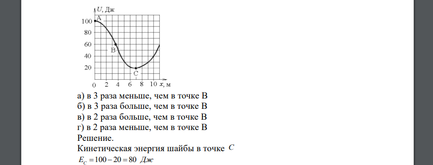 Небольшая шайба начинает движение без начальной скорости по гладкой ледяной горке из точки А. Сопротивление воздуха