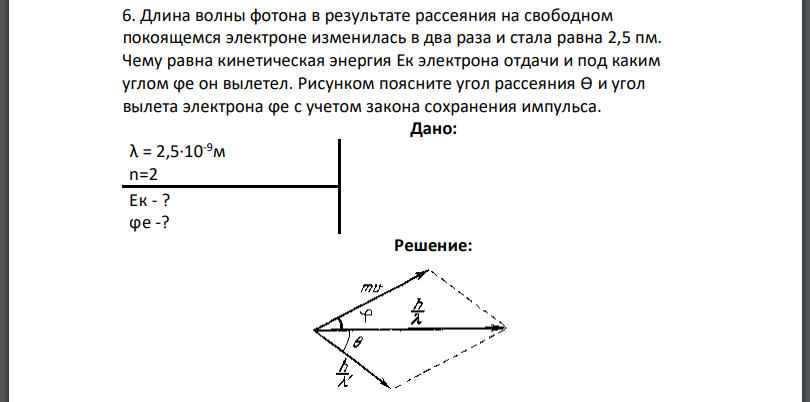 Угол рассеяния фотона