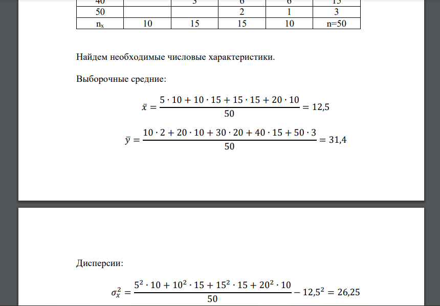 Найти выборочное уравнение прямой линии регрессии У на Х по данным корреляционной таблицы: У Х 5 10