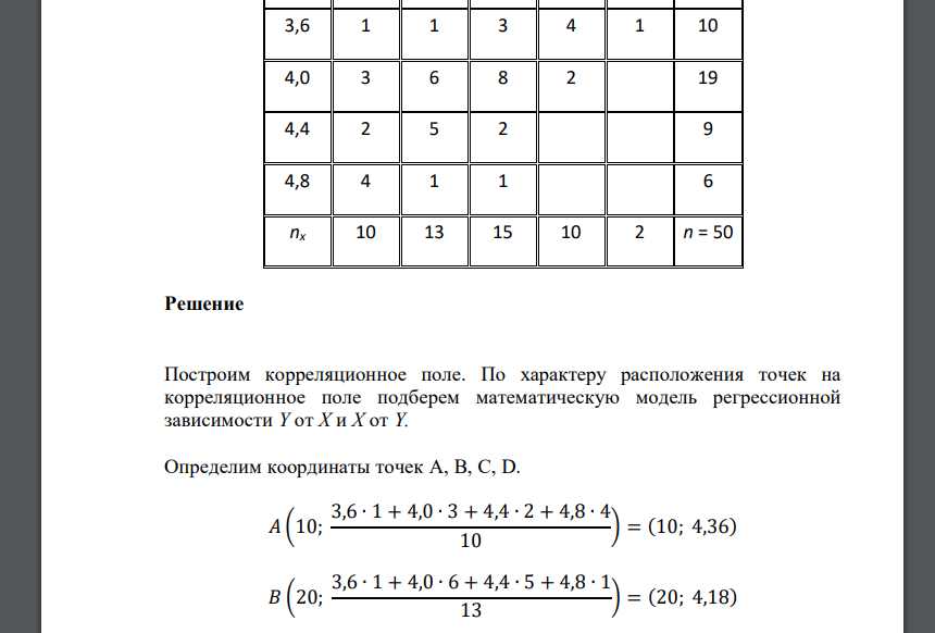 Приводятся результаты наблюдений i i x , y над двумерной случайной величины (X,Y). Используя эти экспериментальные данные