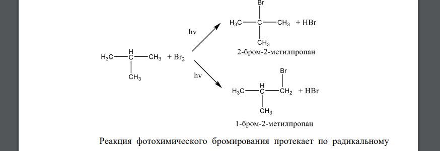 Какие галогенопроизводные могут образоваться при фотохимическом бромировании изобутана