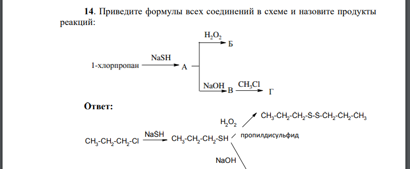 Приведите формулы всех соединений в схеме и назовите продукты реакций: