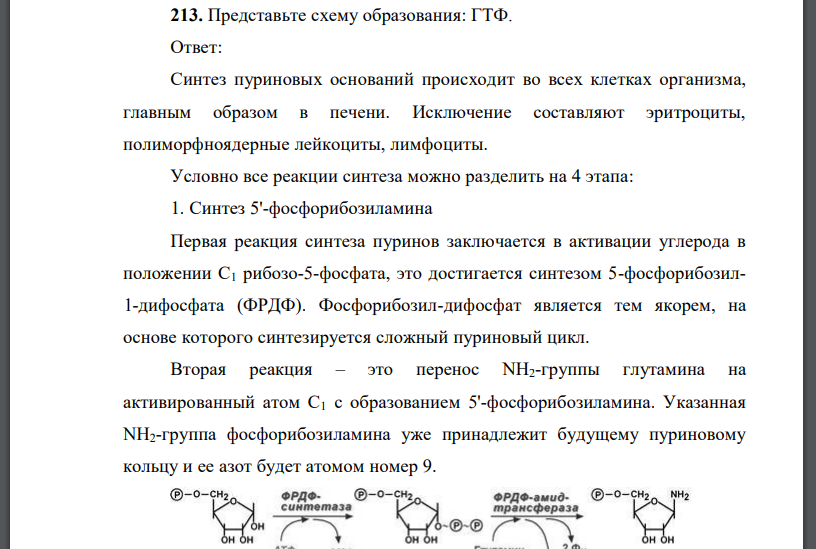 Представьте схему образования: ГТФ.