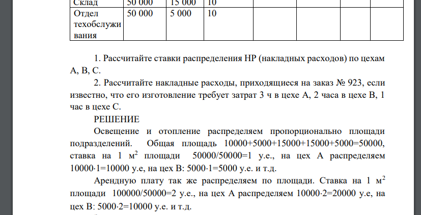 Составьте ведомость анализа накладных расходов