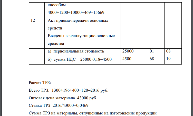 Составить проводки по содержанию операций и записать их в журнал регистрации хозяйственных операций