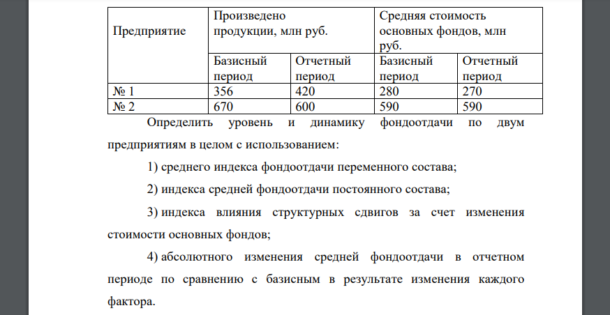 Имеются данные по двум предприятиям (табл. 57). Таблица 57 Предприятие Произведено продукции, млн руб