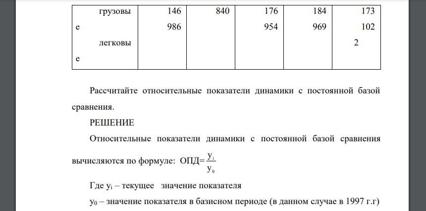 Производство автомобилей в РФ характеризуется следующими данными: (тыс. шт.) 199 7 199 8 199 9 200 0 200