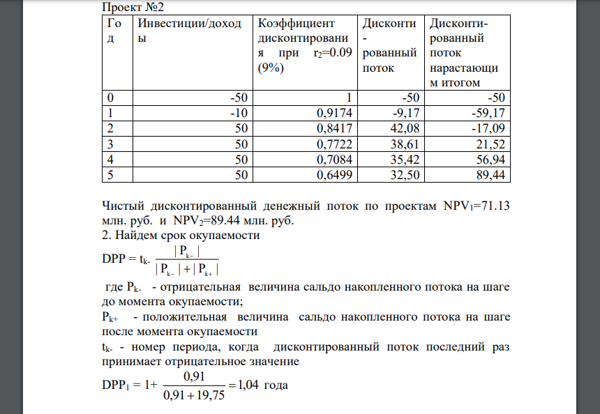 Определить, какой из проектов является более предпочтительным для реализации корпорацией. Обоснуйте целесообразность