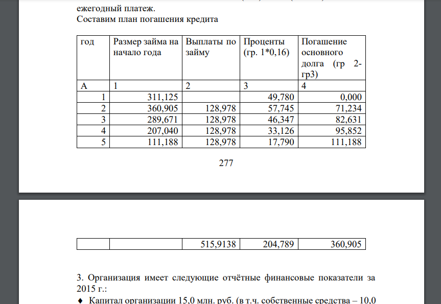 Рассчитайте, каковплатёж первого года по займу в размере 311.125 $, предоставленному на 5 лет со льготным периодом