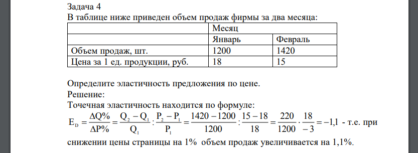 В таблице ниже приведен объем продаж фирмы за два месяца