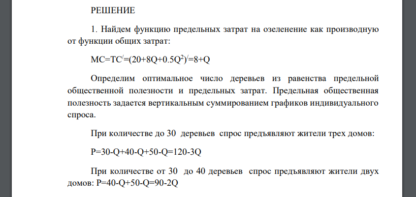 Исходные данные. Опрос показал, что готовность жильцов трех домов платить за озеленение их общего двора выражается следующими функциями: