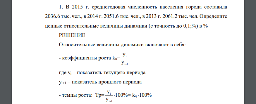 В 2015 г. среднегодовая численность населения города составила 2036.6 тыс