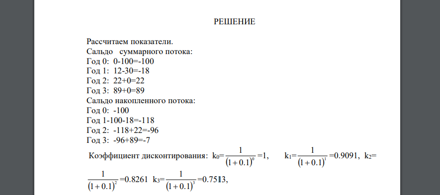 Cделать обоснованный вывод об эффективности проекта (на основе расчета чистого дисконтированного дохода, соответствующего