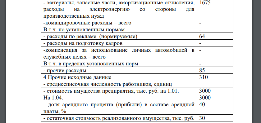 На основе изучения нормативного материала по налогообложению предприятий обосновать принимаемые решения и выполнить необходимые расчеты