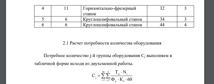 В основу расчетов положена производственная программа цеха, состоящая из изделий трех наименований, каждое из которых проходит на шести технологических