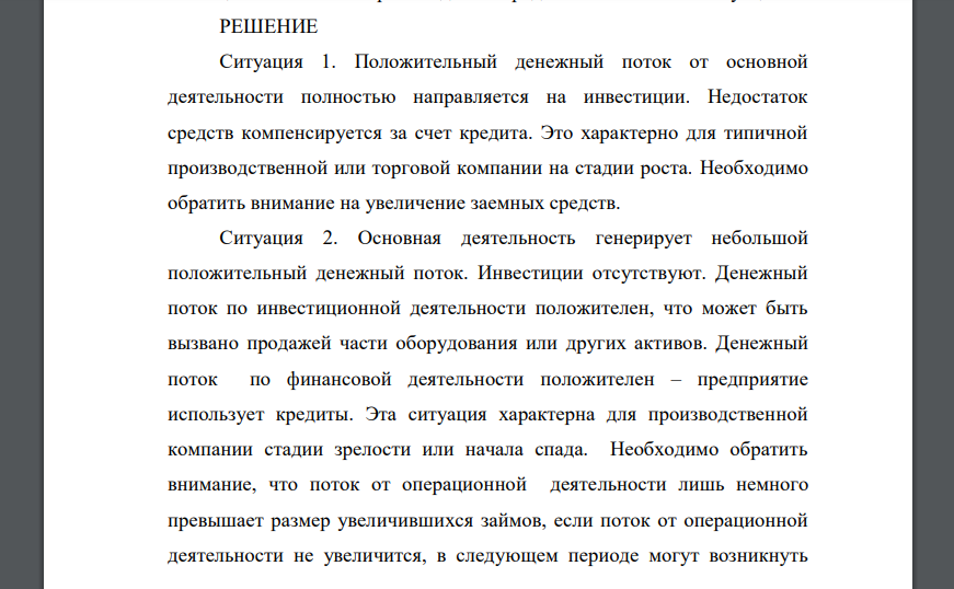 Рассмотрите структуру денежных потоков для пяти типичных бизнес-ситуаций (в млн. руб.)