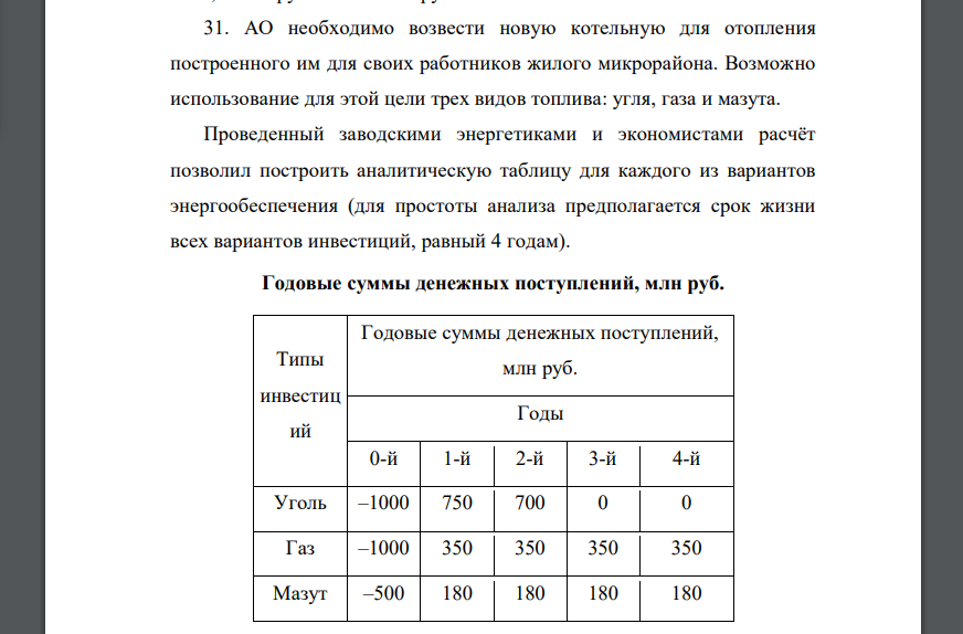 АО необходимо возвести новую котельную для отопления построенного им для своих работников жилого микрорайон