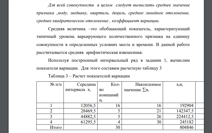 Для всей совокупности в целом следует вычислить среднее значение признака