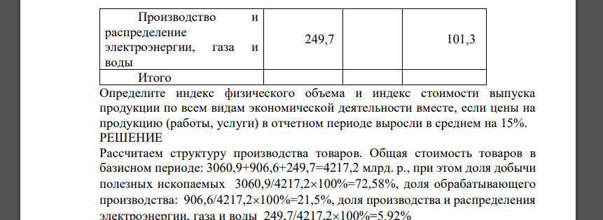 По основным видам экономической деятельности региона имеются данные о стоимости товаров (работ, услуг) собственного