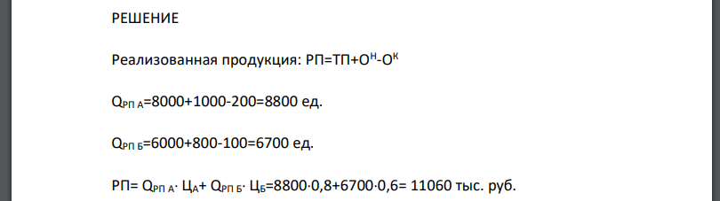 Определите плановую прибыль от реализации товарной продукции по рыночным ценам, если на начало года остатки нереализованной