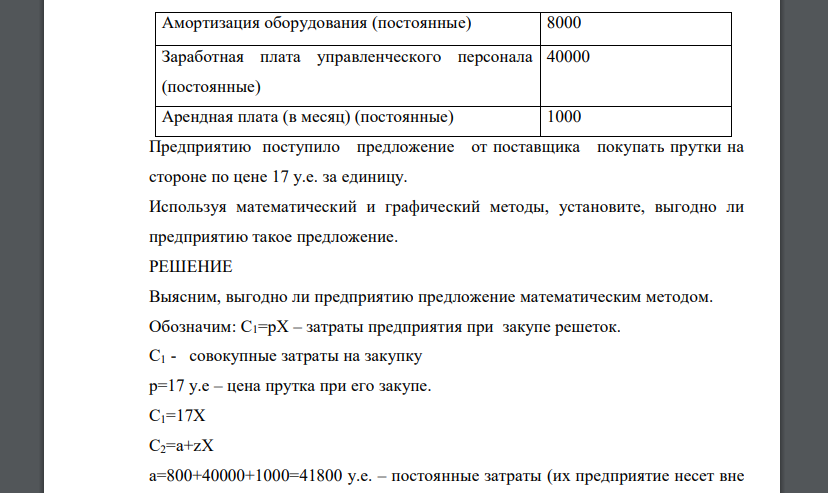 Предприятие занимается производством решеток, используя при изготовлении металлические прутки