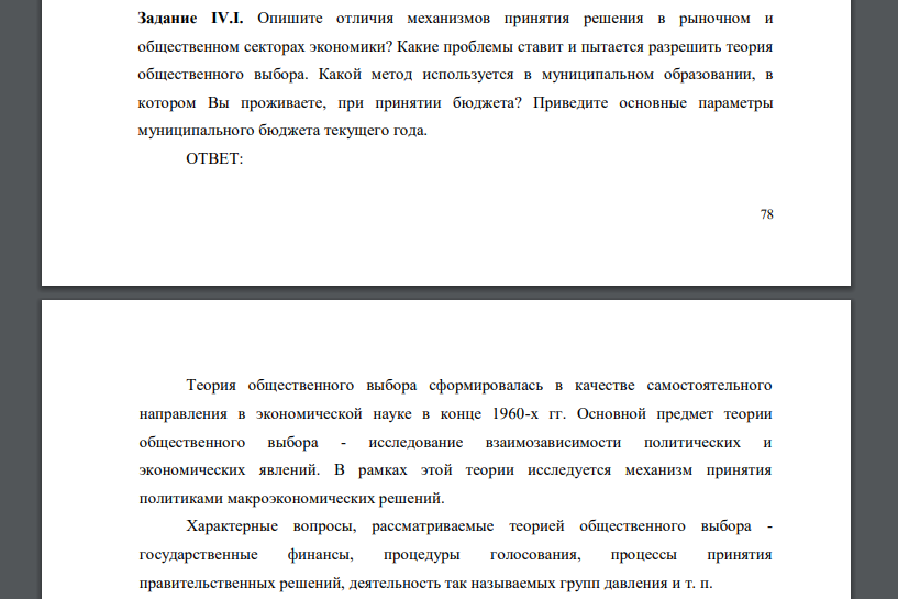 Опишите отличия механизмов принятия решения в рыночном и общественном секторах экономики? Какие проблемы ставит и пытается