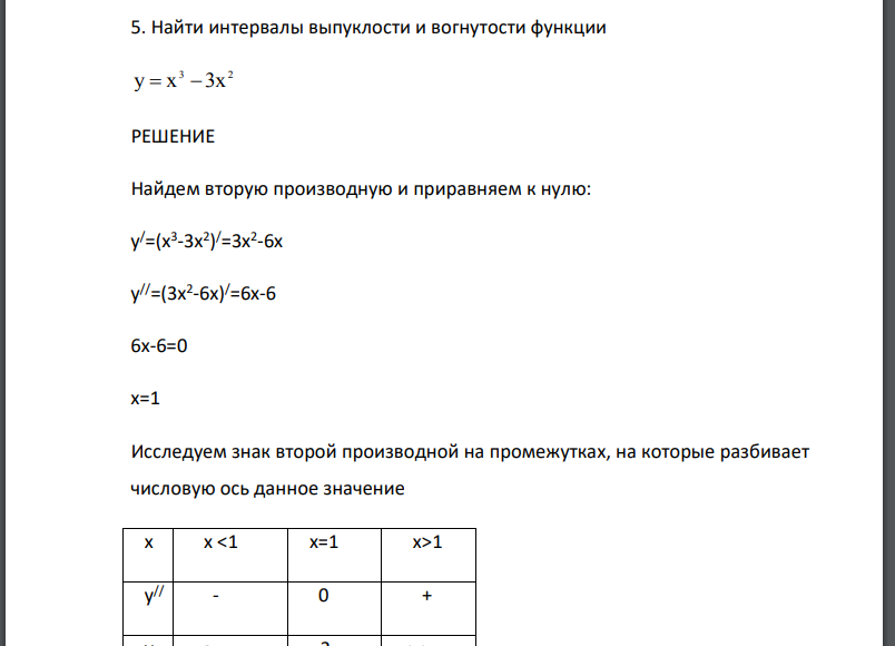 Найти интервалы выпуклости и вогнутости функции 3 2 y  x 3x