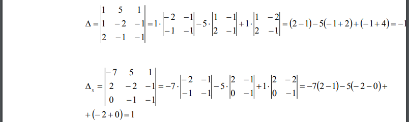 Решить систему линейных уравнений по формулам Крамера и методом Гаусса
