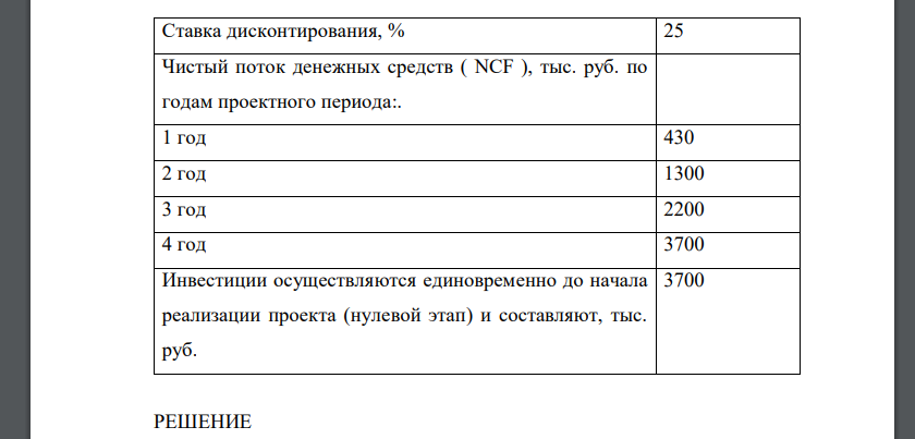 По заданию руководства фирмы необходимо оценить экономическую эффективность инвестиционного проекта, проанализировать целесообразность