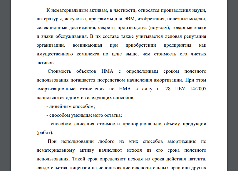 Учет амортизации нематериальных активов Порядок бухгалтерского учета нематериальных активов (НМА) регулируется