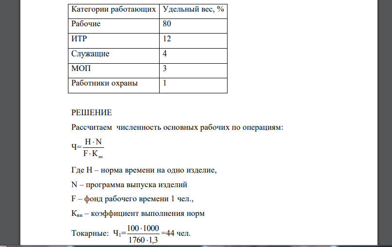 Рассчитать численность промышленно-производственного персонала исходя из следующих данных Виды работ