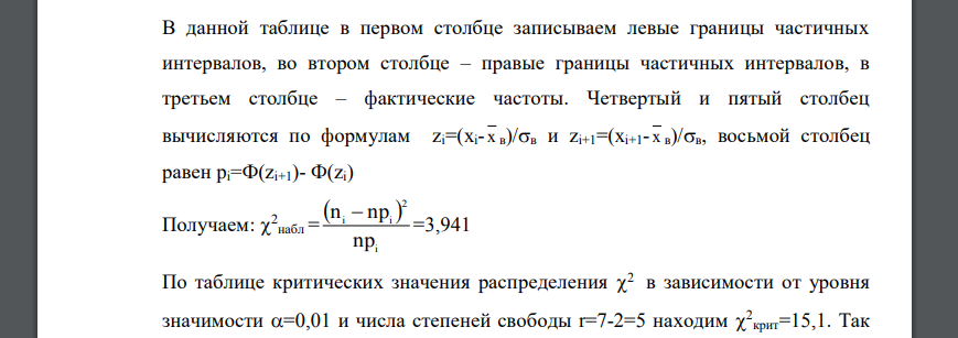 Проверим нулевую гипотезу Н0 о нормальном распределении статистических данных с параметрами