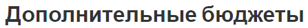 Дополнительные бюджеты - сущность, роль, концепция и виды