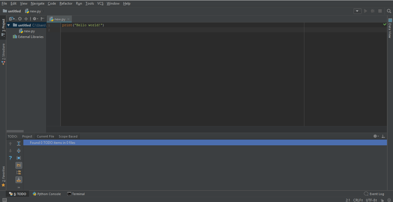 Проект в pycharm