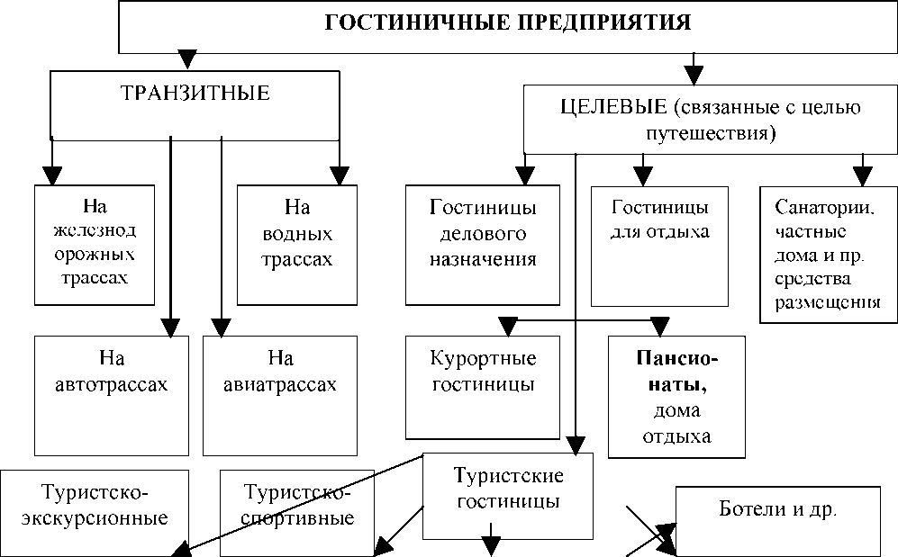 Структура гостиничных услуг схема