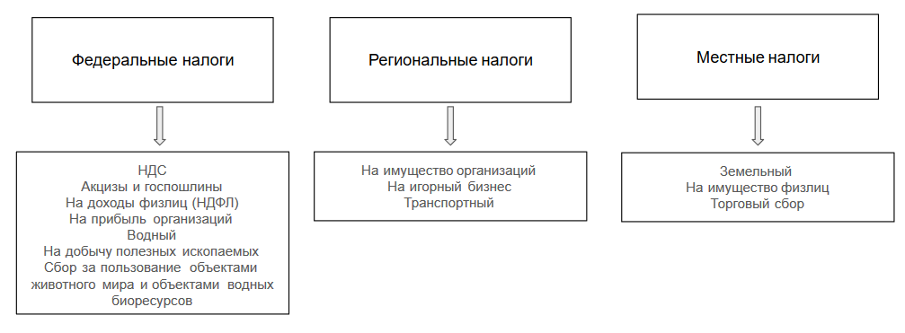 Схема система налогов и сборов в рф