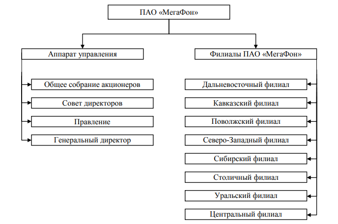 Схема организационной структуры пао мегафон